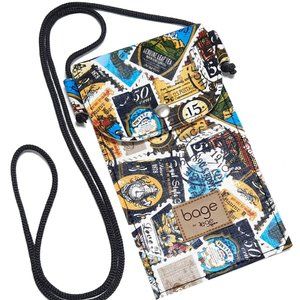Bage Patterned Leather Mobile Phone Bag with Shoulder Strap